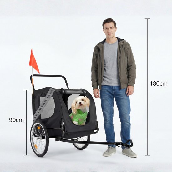 Outbee Remorque vélo pour chien - Remorque vélo pour chien pliable - Remorque pour chien - 2 en 1 Remorque vélo pour chien - Buggy pour chien - Max 35kg