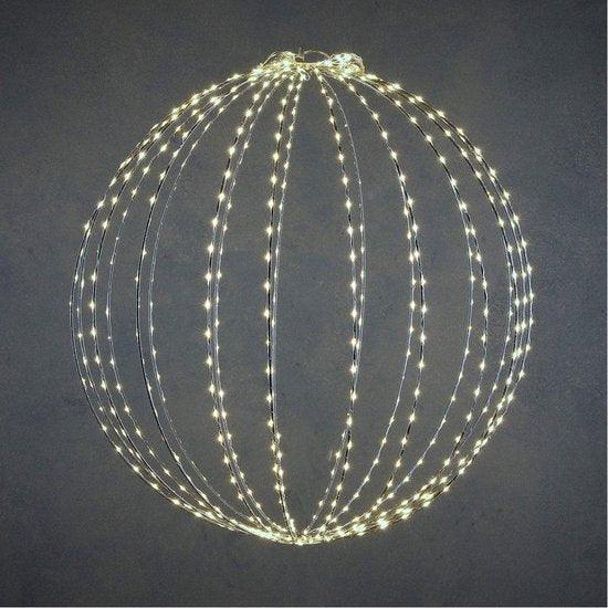 Luca Lighting Christmas Light Ball with Classic White LED Lights - Ø50 cm - Silver