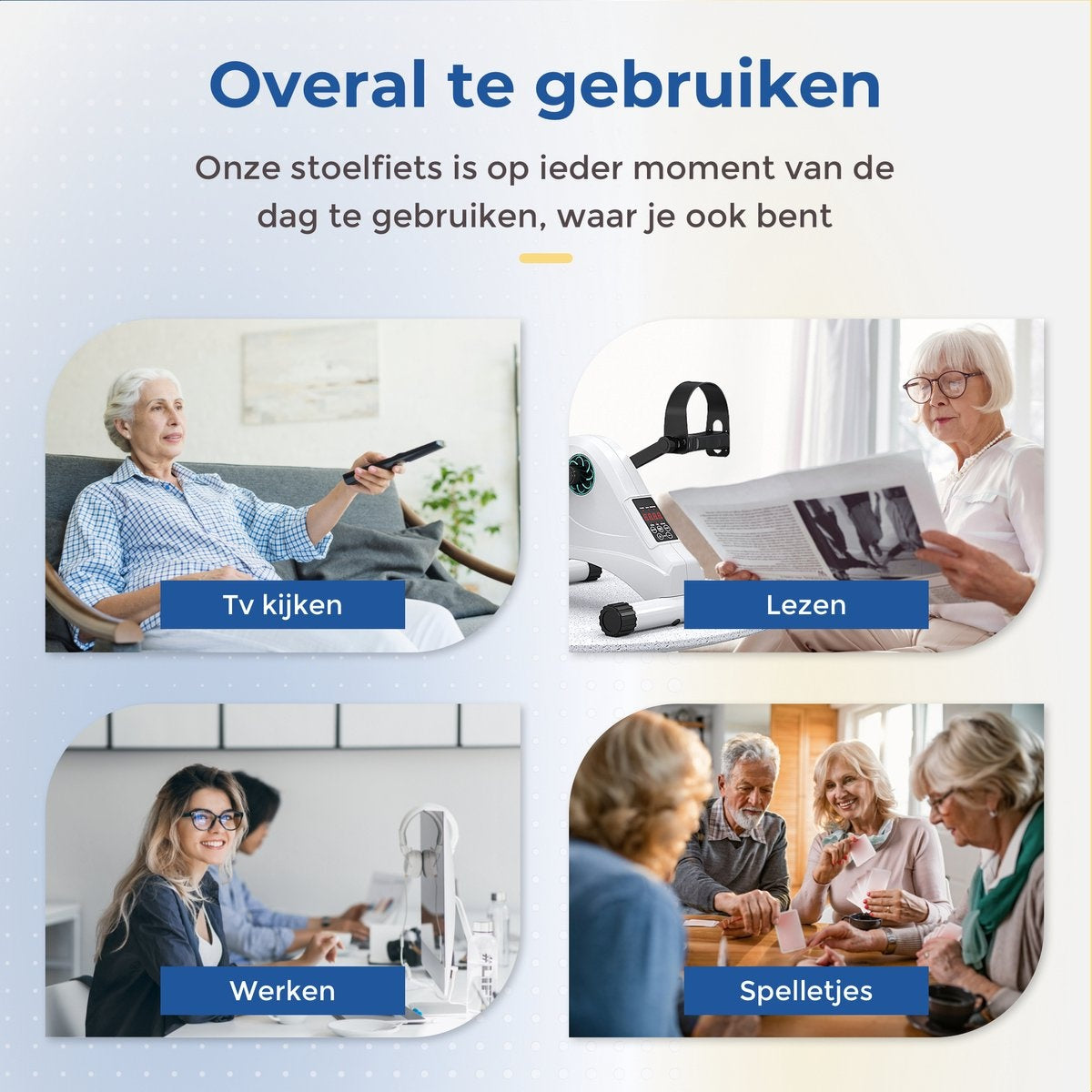 Mini vélo d'exercice SafeLife - électrique et résistance réglable - 26 x 40 x 34 cm - blanc