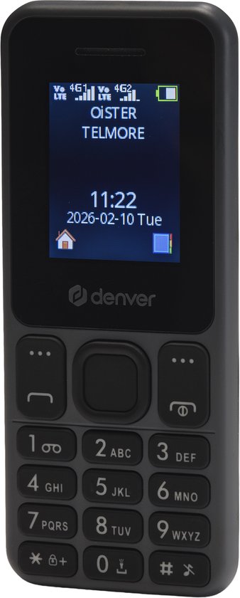 Téléphone portable Denver pour seniors 4G - GSM - Sans smartphone - Radio FM - Double SIM - Sans verrouillage SIM - Modèle 2026 - FAS1880L