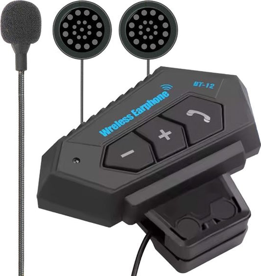 Casque de moto avec kit mains libres Bluetooth - Avec microphone pour casque - Étanche - Taille universelle