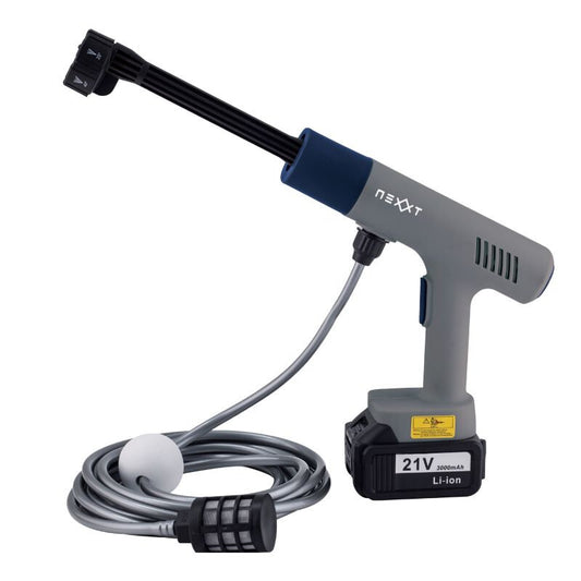 Nexxt Nettoyeur haute pression sans fil Deluxe - 20 Bar - 21v Li-ion - Buse 6-en-1 - Tuyau d'arrosage 5m