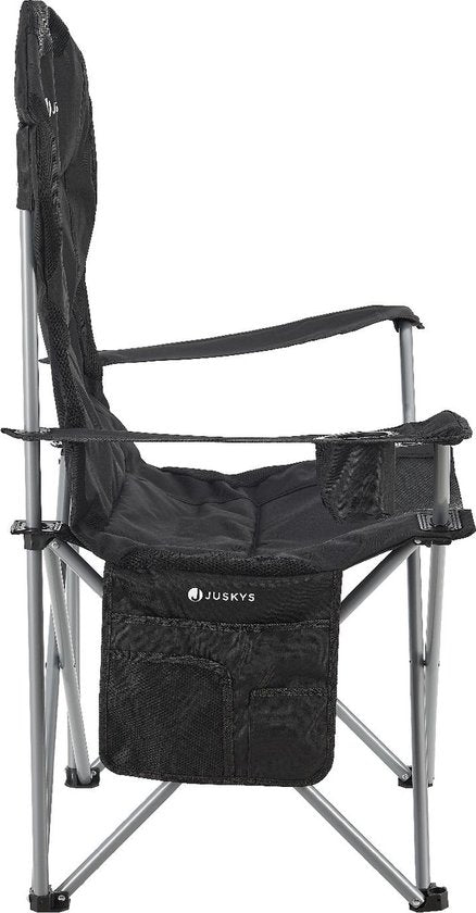 Chaise de camping / Chaise pliante Lido - Noir - Sac de rangement inclus