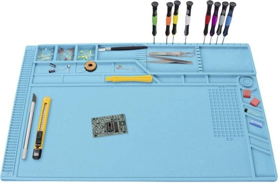 Velleman Tapis de soudure en silicone, 550 x 350 mm, bleu