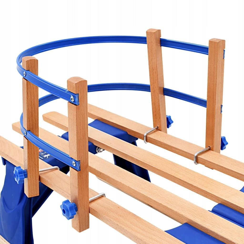 Luge en bois Woltu Traditionnelle - Bleue - Avec dossier