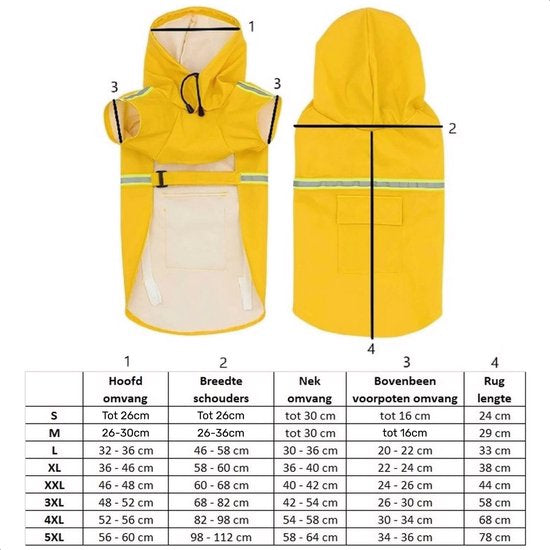 Dutchwide - Manteau pour chien - Imperméable pour chien - Jaune - Taille XXL