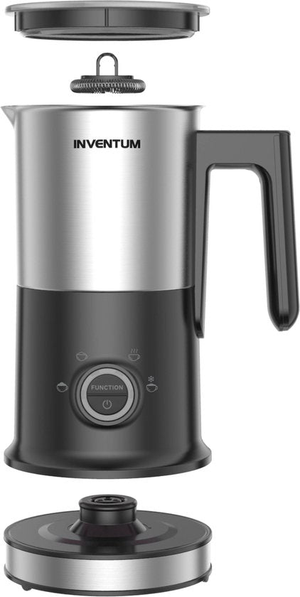 Inventum MK352S - Mousseur à lait électrique - 115/240 ml - Moussage chaud/froid - Chauffage - Sans PFAS - Revêtement anti-adhésif - Noir/RSV