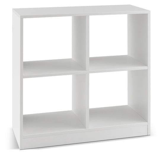 Bibliothèque Coast en bois avec 4 compartiments Cube Plank & Tilt Protection 73 x 33 x 73 cm blanc