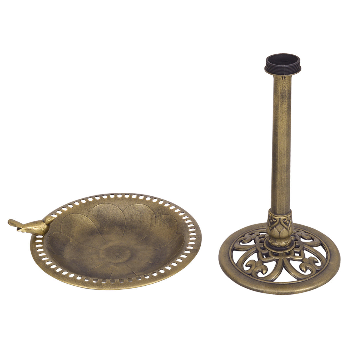 Station d'alimentation pour oiseaux Station d'alimentation pour oiseaux Support pour mangeoires 50 x 76 cm bronze