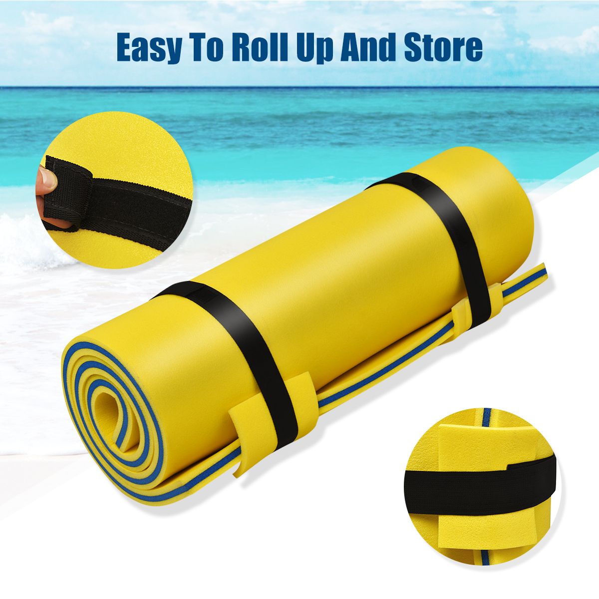 Coast Watermat Tapis flottant en mousse XPE - 220 x 90 x 4 cm - Jaune