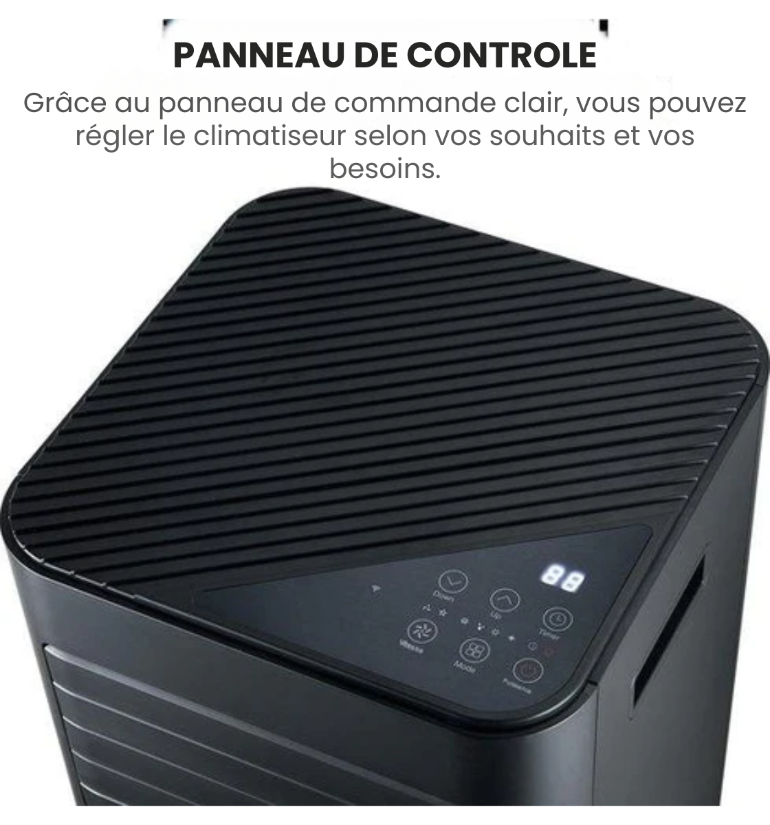 Climatiseur mobile MOA - 9000 BTU - déshumidification - 60 m2 - Noir