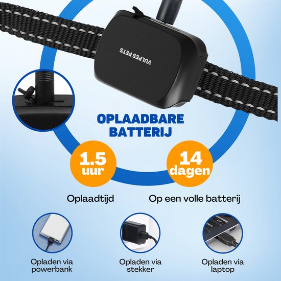 Vulpes Goods® Anti Bark Collar Mini Vulpes Goods® Anti Bark Collar Mini - Collier d'éducation sans choc - Dispositif anti-aboiement pour petits chiens - Étanche - Rechargeable - Vibration et Audio