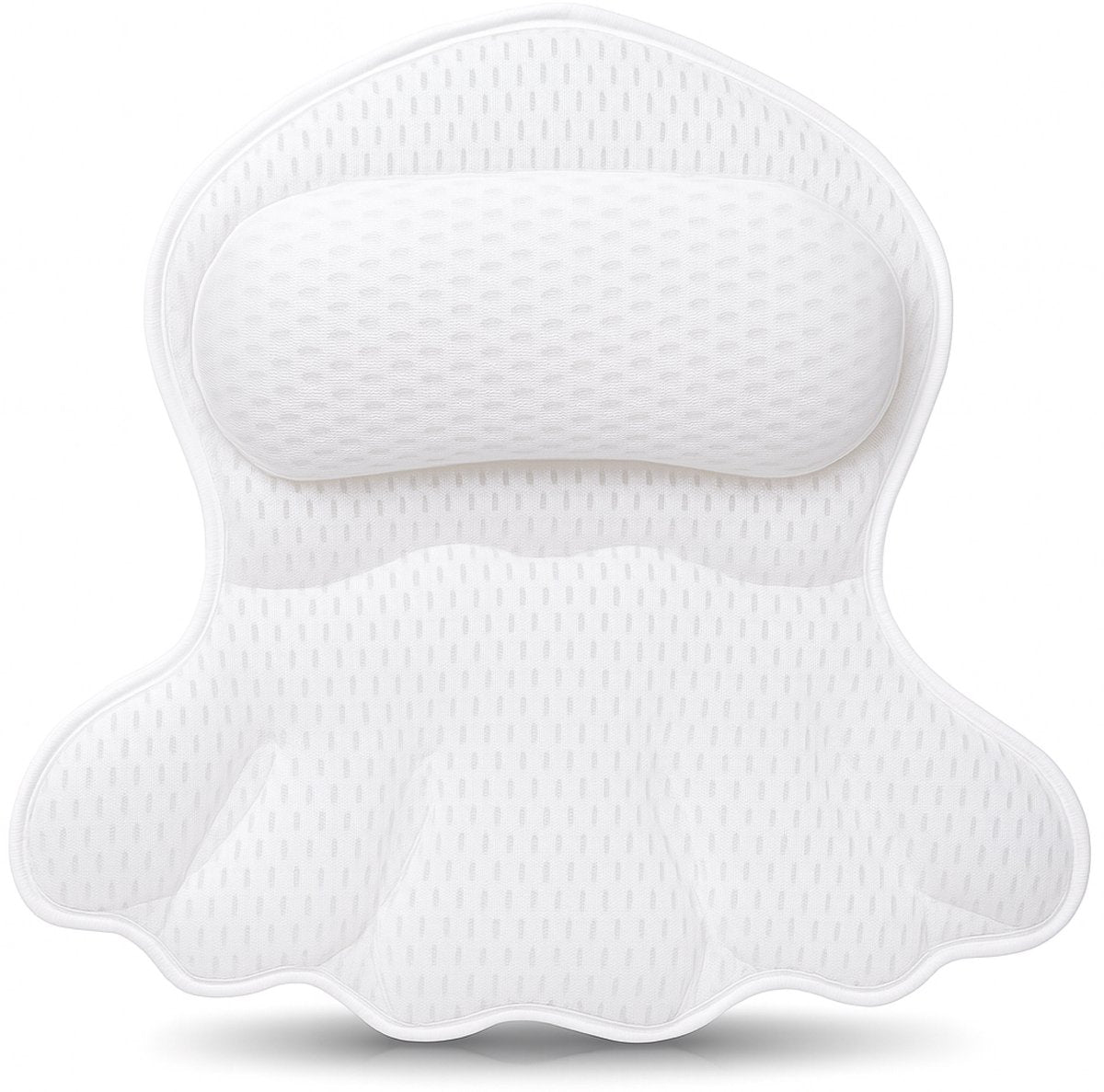 Coussin de bain 17x17 cm - Blanc - Coussin ergonomique et confortable pour la nuque et la tête - Alyze