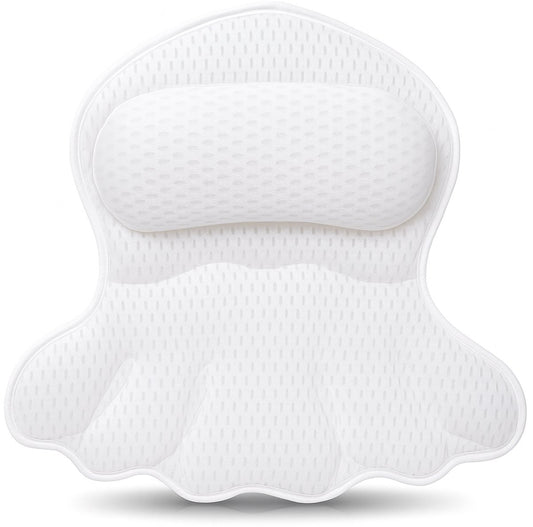 Coussin de bain 17x17 cm - Blanc - Coussin ergonomique et confortable pour la nuque et la tête - Alyze