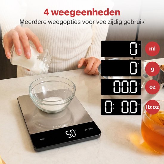 AoraKitchen Balance de cuisine numérique - Balance de cuisine - Balance numérique de précision - Tare
