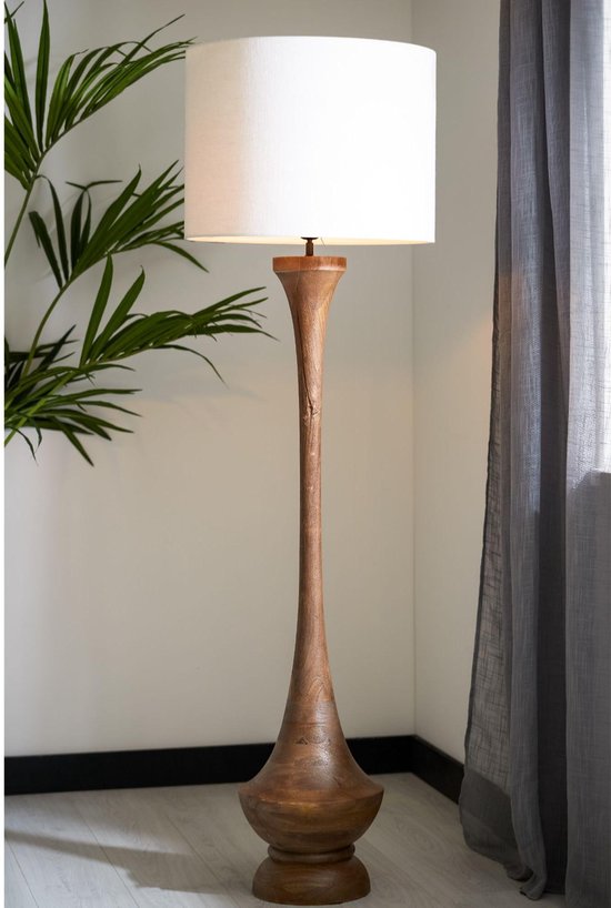 Light & Living Abat-jour cylindrique Livigno - Blanc - Ø 50 x 38 cm - Moderne