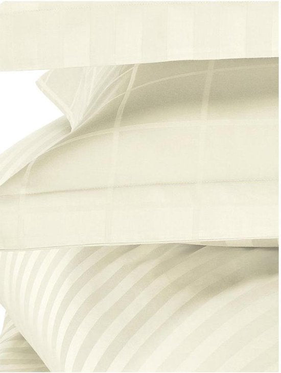 Housse de couette De Witte Lietaer en satin de coton Zygo - Lit jumeaux - 240 x 220 cm - Ivoire