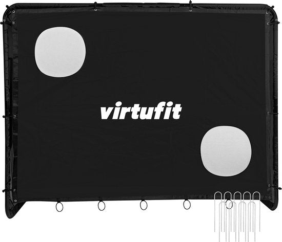 VirtuFit Football Goal Pro avec mur de but - But de football - 220 x 170 x 85 cm - Mur de but avec 2 zones ouvertes - Jouets d'extérieur pour enfants - Pliable - Buts - Montage rapide - Stockage facile