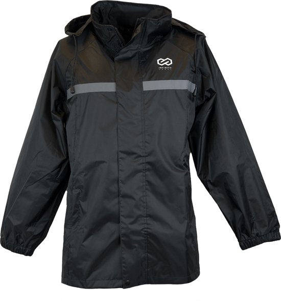 Infinity Goods Combinaison de pluie - Femmes et hommes - Taille S - Imperméable et respirant - Réfléchissant - Noir