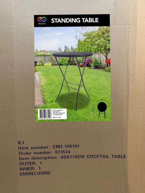 Infinity Goods 2x Sturdy Black Bartables - Table de fête - robuste et résistante aux intempéries - pliable - 80cm x 110cm - Party