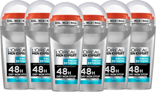 L'Oréal Paris Men Expert Fresh Extreme Déodorant Roller - 6 x 50ml
