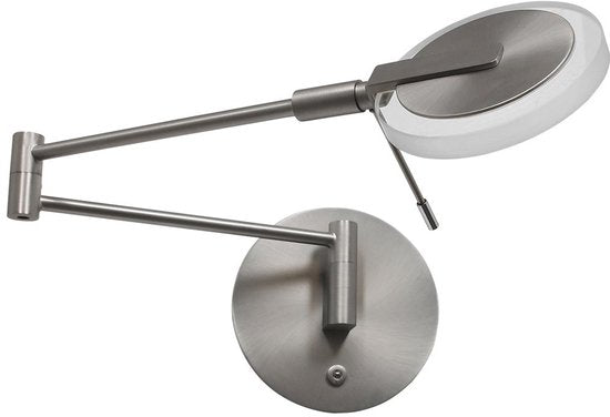 Steinhauer Turound LED - Applique murale moderne - Acier - H : 17 cm - Ø : 14 cm - Universelle - Pour l'intérieur - Métal - Appliques murales - Chambre à coucher - Salon