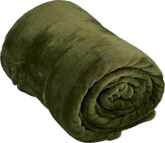 Couverture polaire Arti Casa 150 x 200 cm - Couverture à poser sur le canapé, le lit ou à l'extérieur - Décoration d'intérieur pour le salon et la chambre - Matière ultra-douce - Vert
