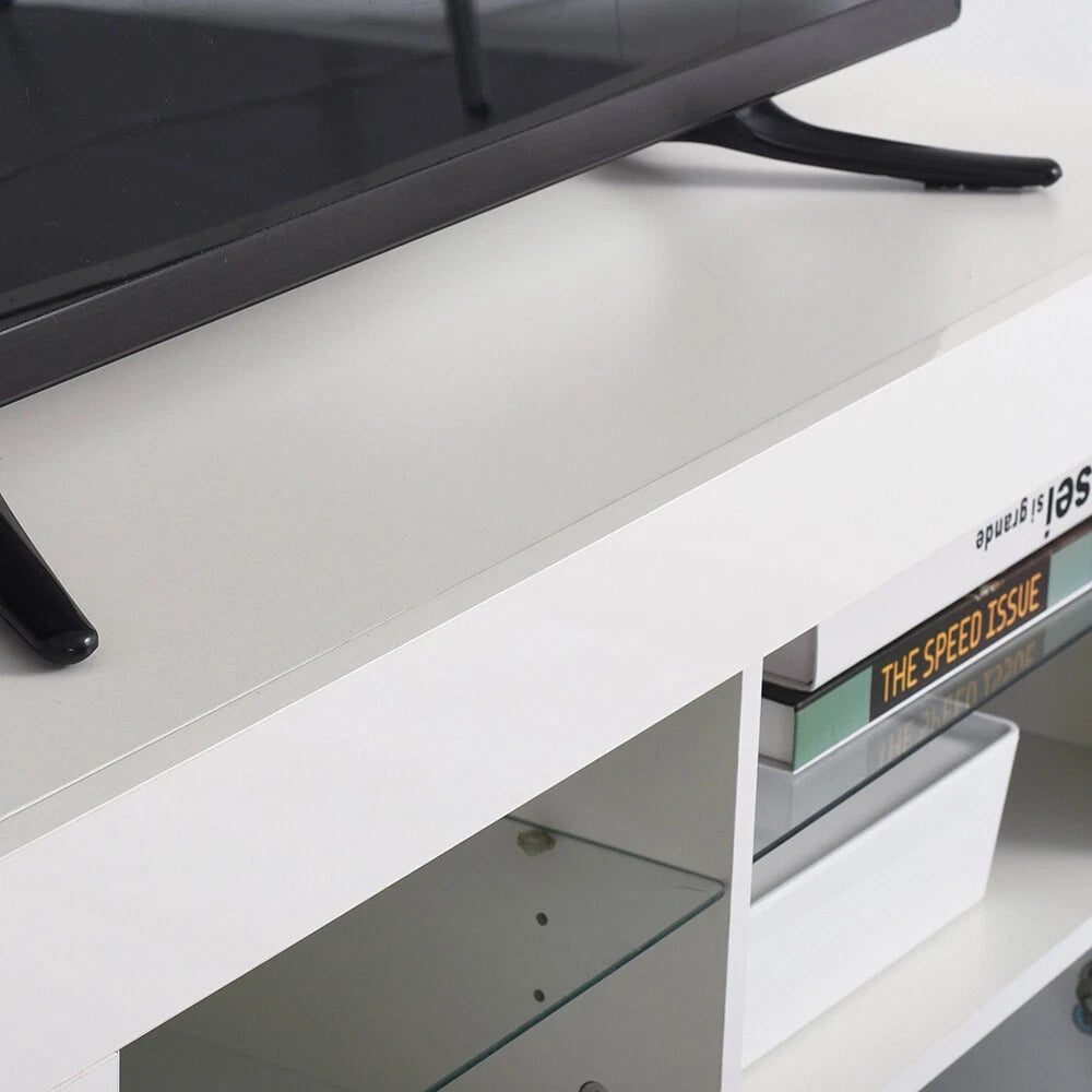 Meuble TV moderne 100 cm - Avec éclairage LED RGB - Noir