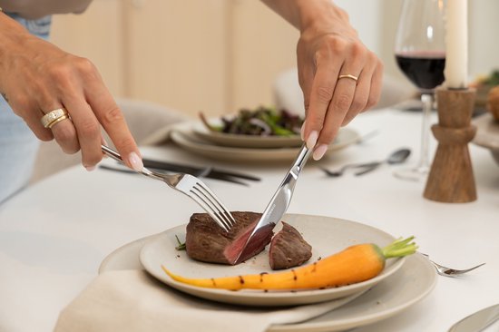 Deleca Amor 72-piece Cutlery Set for 12 Persons - Cutlery including stainless steel Forks, Knives, Spoons & Steak Knives Set - Dishwasher Safe - Silver Stainless Steel 18/10