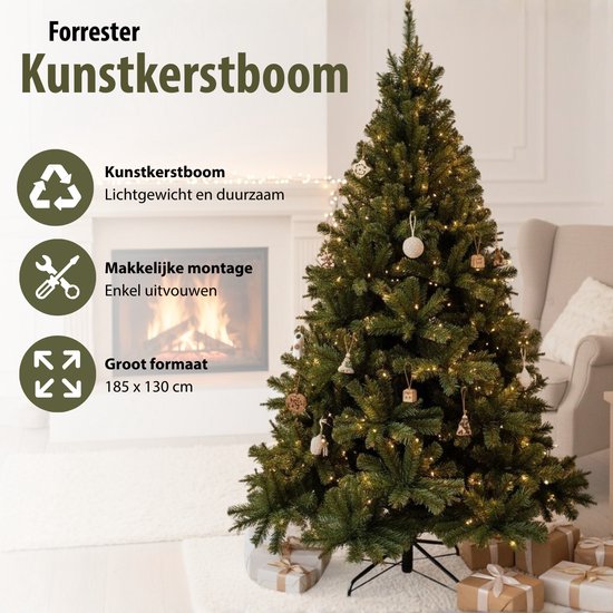 Sapin de Noël Triumph Tree Forrester - Sapin artificiel avec 912 branches fournies pour un aspect naturel - Décoration de Noël d'intérieur - Sapin en PVC avec système d'emboîtage - H 215 x Ø 135 cm - Vert