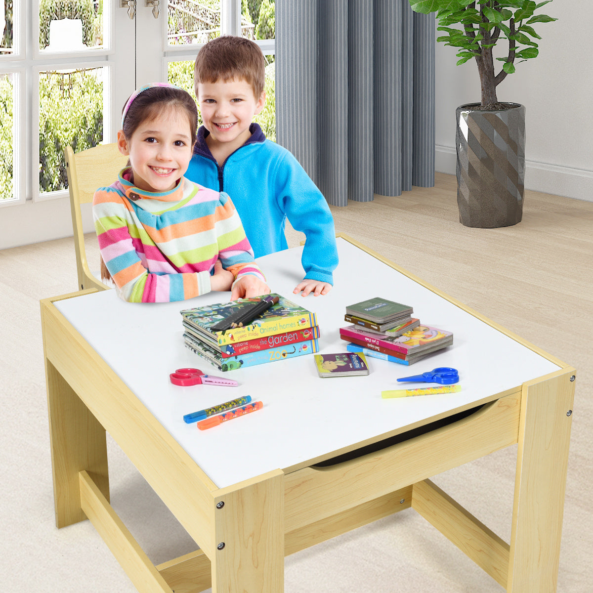 Table enfant Coast avec 2 chaises - Table 2 en 1 - 3 à 7 ans