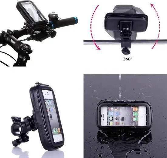 Support de téléphone Podec pour vélo, étanche, noir