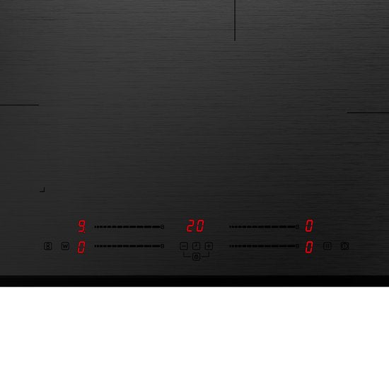 Inventum IKI7735MAT - Plaque de cuisson à induction encastrable - 77 cm - 4 zones de cuisson - Fonction Bridge - Monophasée ou biphasée - Façade à facettes - Noir mat