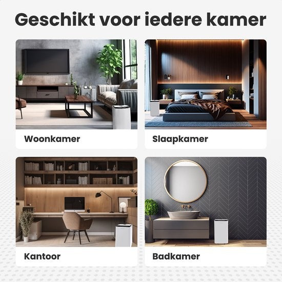 Auronic - Déshumidificateur 12L - Avec fonction séchage du linge, Purificateur d'air, 185W, Silencieux (36 dB), Convient pour 48 m³ - Blanc