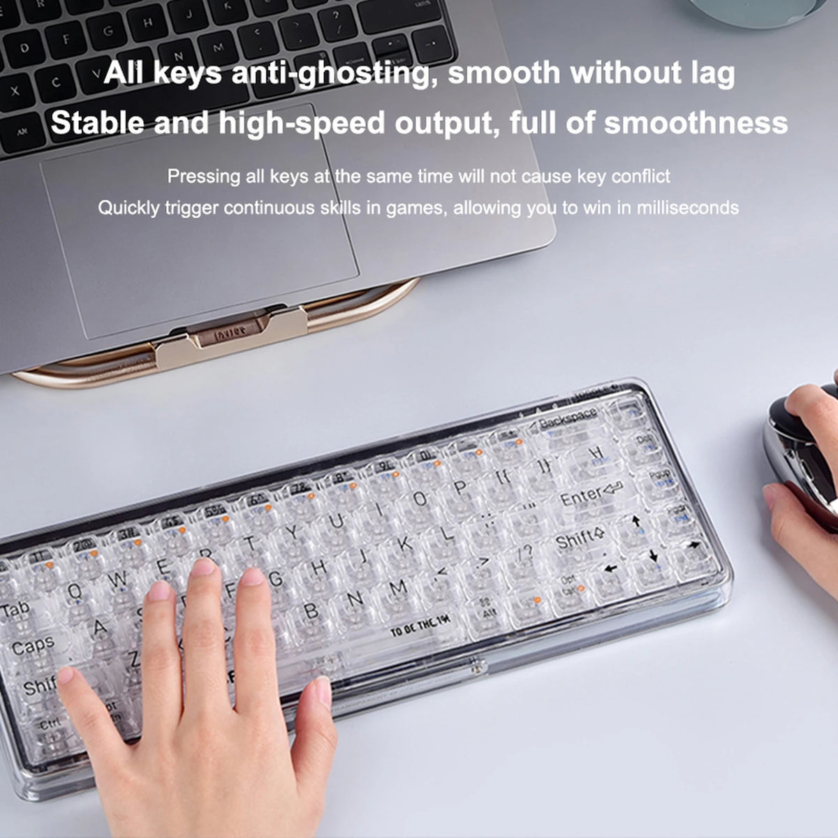 Clavier mécanique Lofree OE907 65 % transparent - QWERTY Bluetooth 5.1 - 30,6 x 14,4 x 4,3 cm