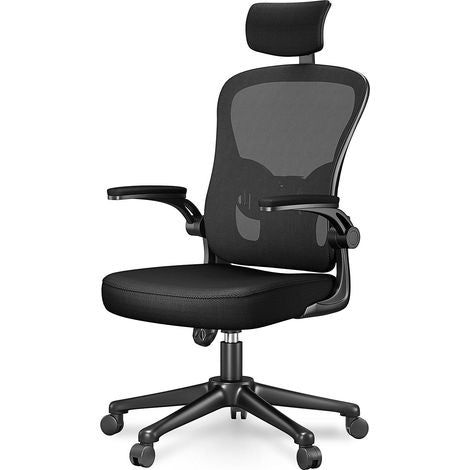 Chaise de bureau ergonomique Lifegoods - Pivotante - Appui-tête - 150 kg - Noir