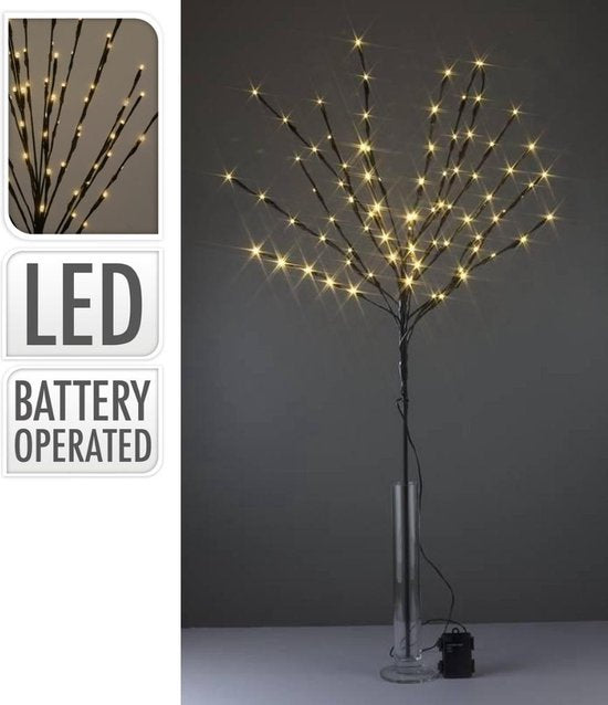 Arbre illuminé - 110cm - 80 LEDs - Blanc chaud - minuterie