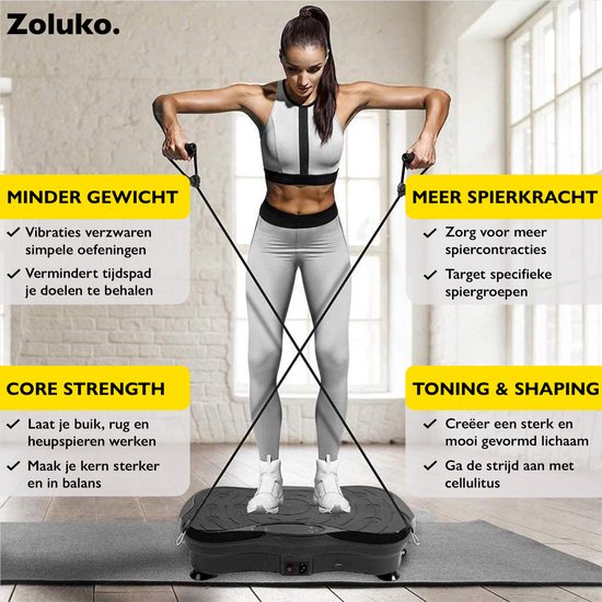 Plateforme vibrante - Zoluko Fitness – 99 niveaux – 5 programmes – Bluetooth & USB – Télécommande