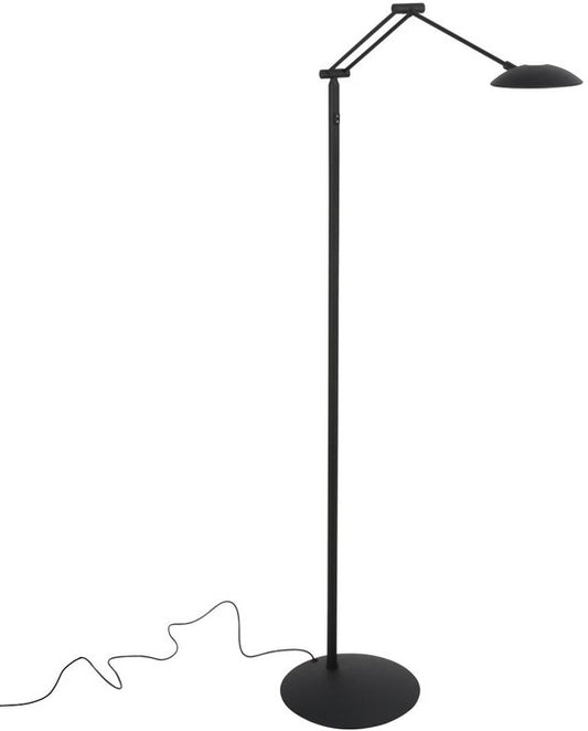 Lampadaire Daphne 2 4601ZW - lampe de lecture en métal noir avec éclairage réglable, télécommande et température de couleur réglable - Steinhauer