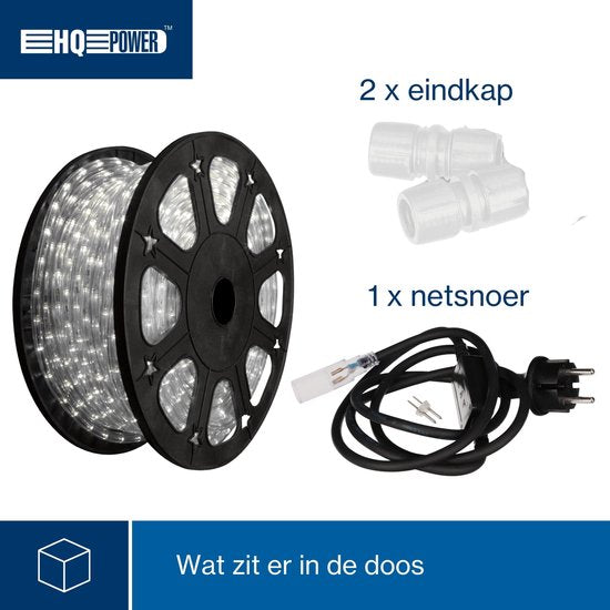 Guirlande lumineuse HQ-Power, 36 LED/mètre, 1 canal, pour l'intérieur et l'extérieur, blanc froid, 45 m