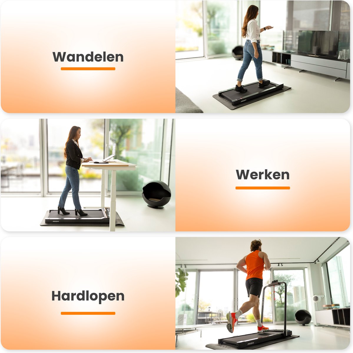 Moovv Tapis de course Smartstep Pro V3 - 1-12 km/h - pliable - pour la maison - 124 x 54 x 105 cm - noir