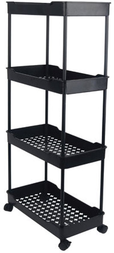 Chariot de cuisine étroit Nexxt - 4 étages - sur roues - parfait pour les petits espaces - à côté du réfrigérateur ou de la salle de bain