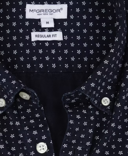 McGregor Chemise Indigo pour homme, bleu marine - Coupe classique - 100% Cotton - Taille L