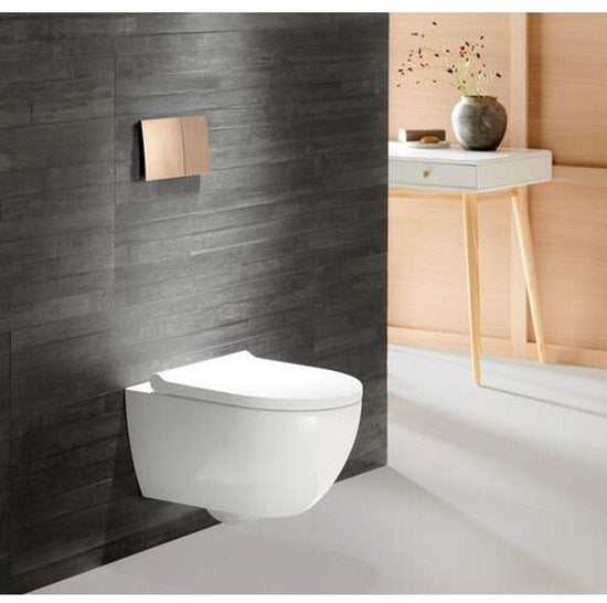 Ensemble de WC suspendu Geberit Acanto - chasse d'eau profonde « turboflush » 36 x 53 cm - siège de WC - fermeture en douceur - démontage rapide - blanc