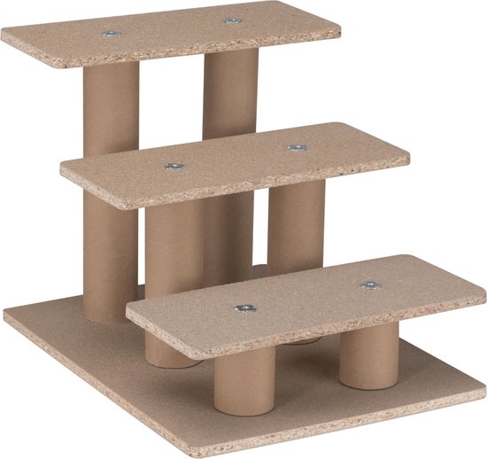 Escalier en bois pour animaux Timmy - Gris - 46 x 36 x 34 cm