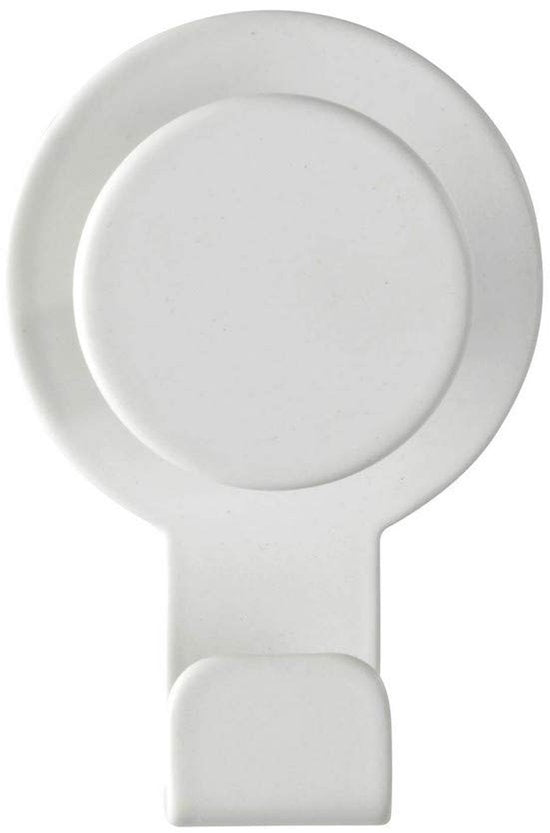 WENKO Crochet mural Blandas blanc mat - crochet adhésif sans perçage, porte-serviette, acier inoxydable, 5 x 7,5 x 2,5 cm, blanc
