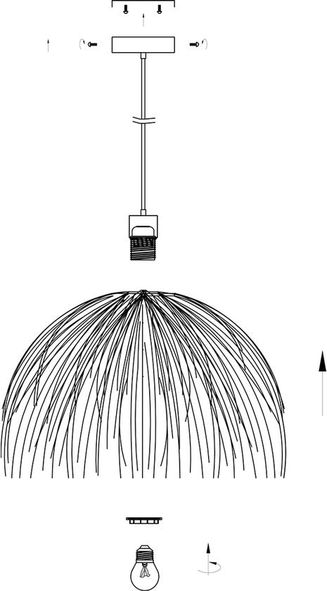 Anne Lighting - suspension - Grass - naturel - herbe - Ø 53 cm - E27 - 3819BE