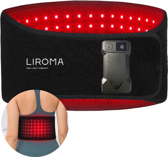 LIROMA® - Bandeau de luminothérapie rouge - sans fil - minuteur - 6000mAh - lampe infrarouge - bandeau infrarouge - parties du corps multiples - luminothérapie rouge - bandeau amincissant - bandeau chauffant