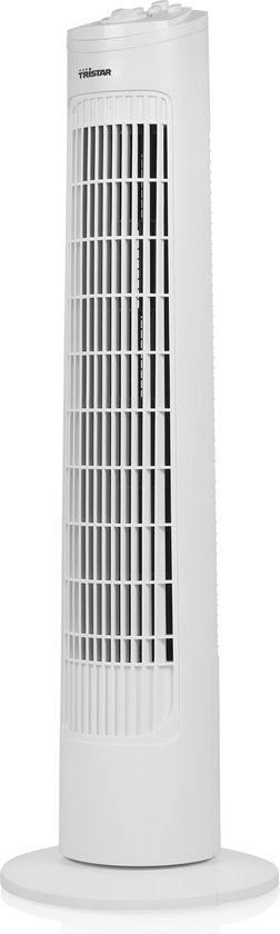 Ventilateur colonne 76 cm – 3 vitesses – Oscillation – Minuterie – Compact et élégant – Tristar VE-5864 – Blanc