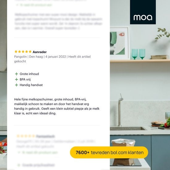 MOA Mousseur à lait - Sans BPA - Pour faire mousser et chauffer - Rose - MF1P